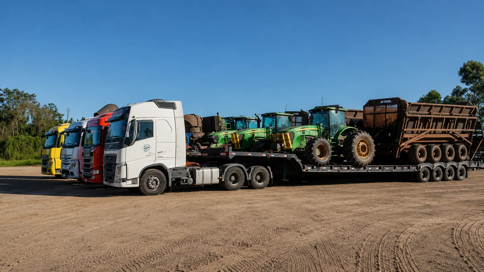 Transporte de máquinas agrícolas em composição pesada